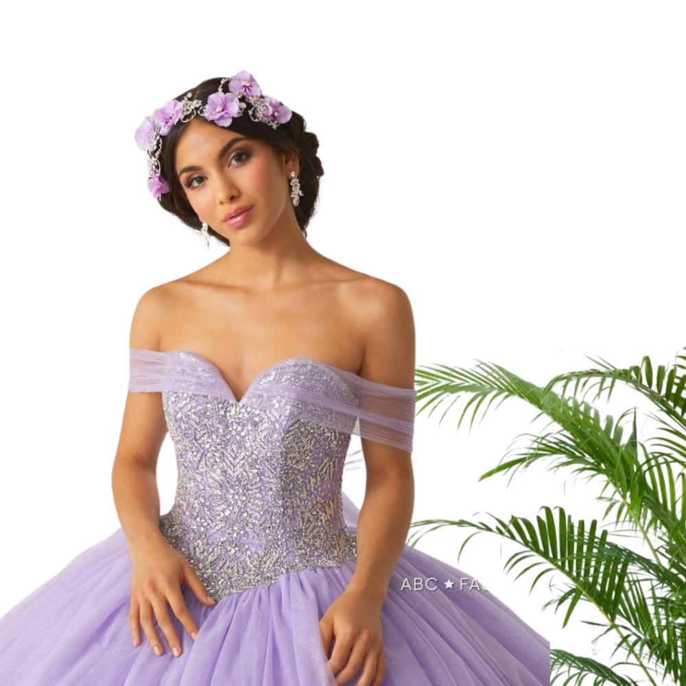 Off Shoulder Quinceanera  Lilac Dress by Fiesta Gown